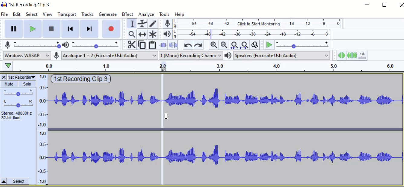 Trimming Audio In Audacity