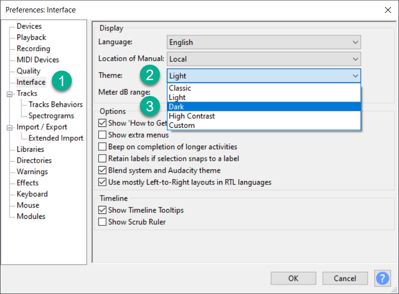 Change Audacity Theme