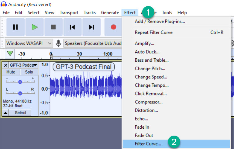 Effect Filter Curve Audacity