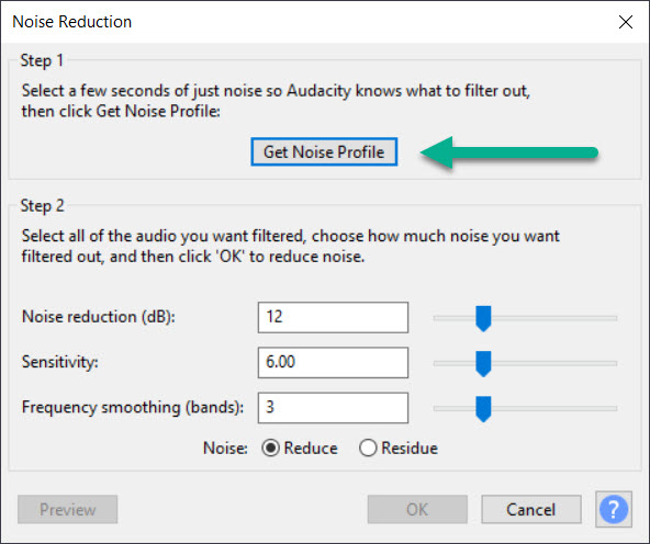 Get Noise Profile Audacity