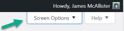 Screen Options WordPress