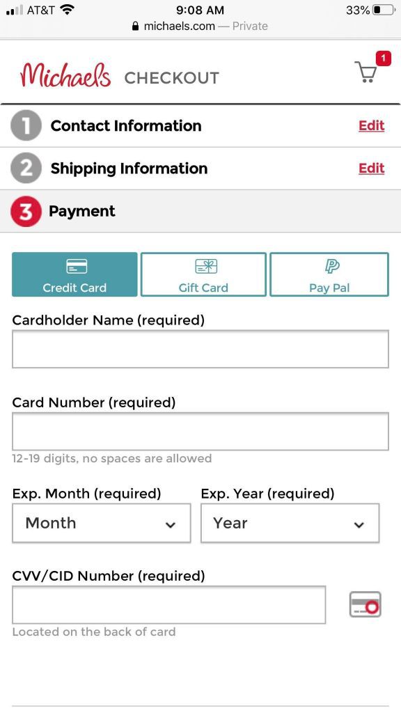 Michaels Check Out Payment Options