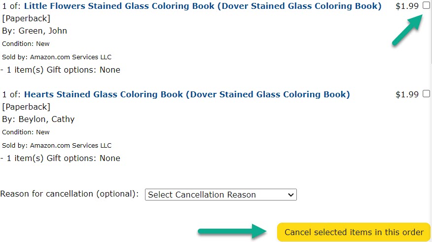 Cancel Order Button Amazon