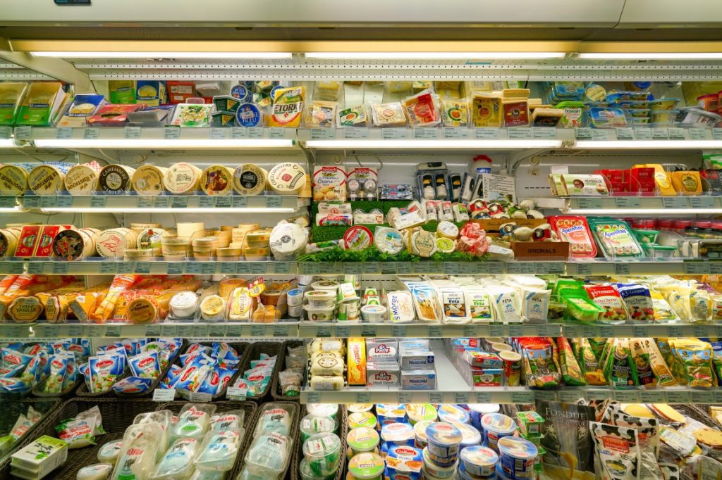 Cheese On Grocery Store Shelf