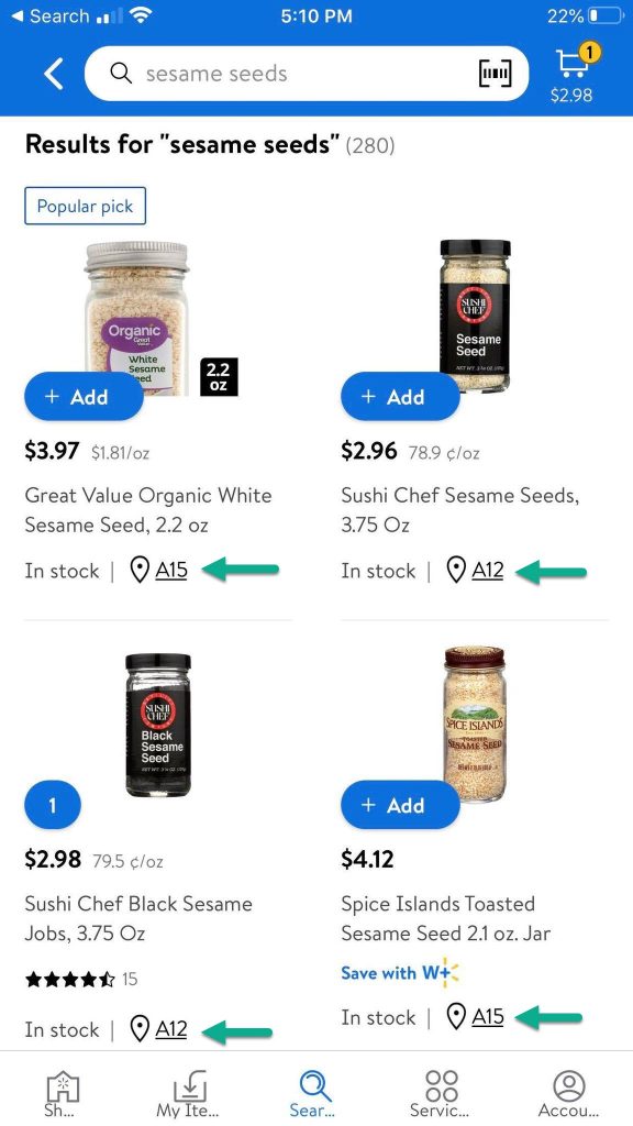 Sesame Seeds In Walmart App