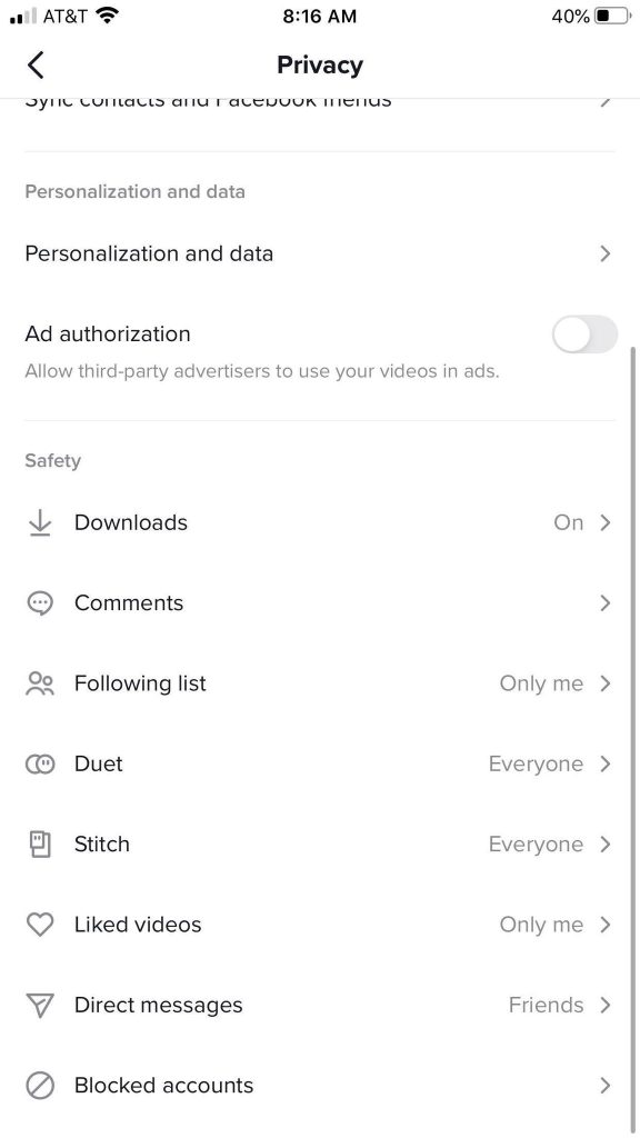 TikTok Privacy Settings