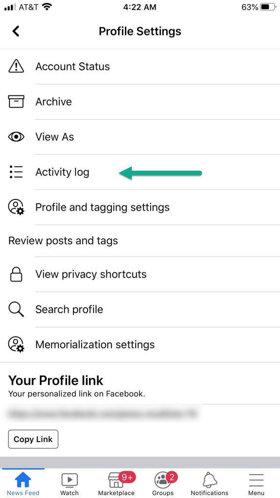 Activity Log Button - Mobile App