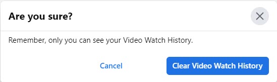 Clear Video Watch History Confirmation