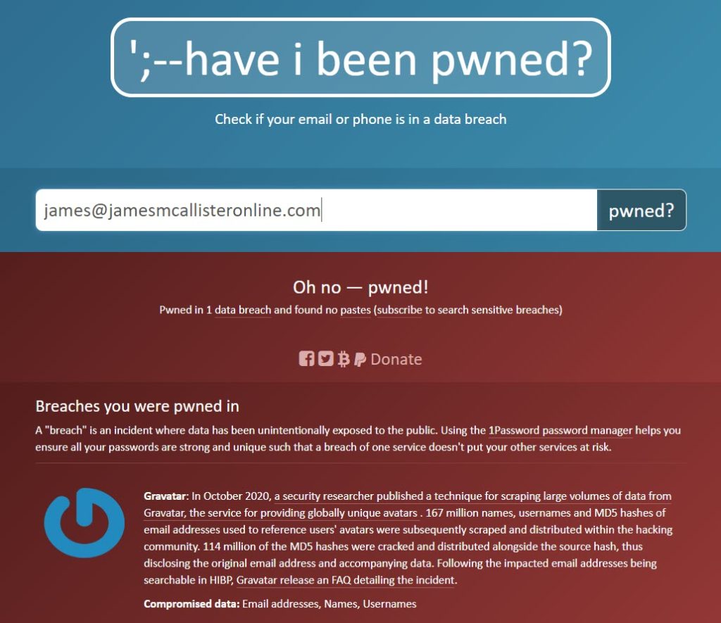 Have I Been Pwned