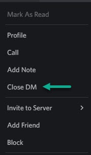 Close DM Discord