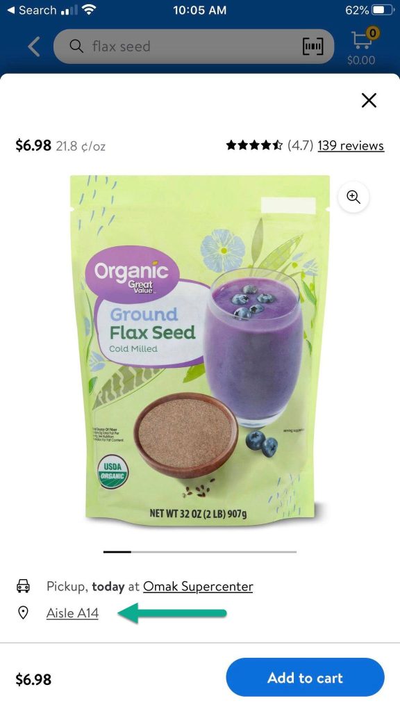 Flax Seed On Walmart App