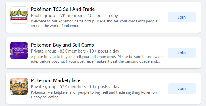 Pokemon Card Facebook Groups