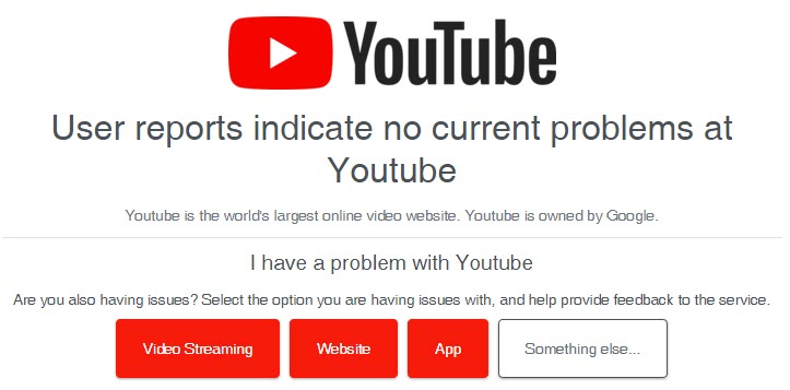 YouTube DownDetector