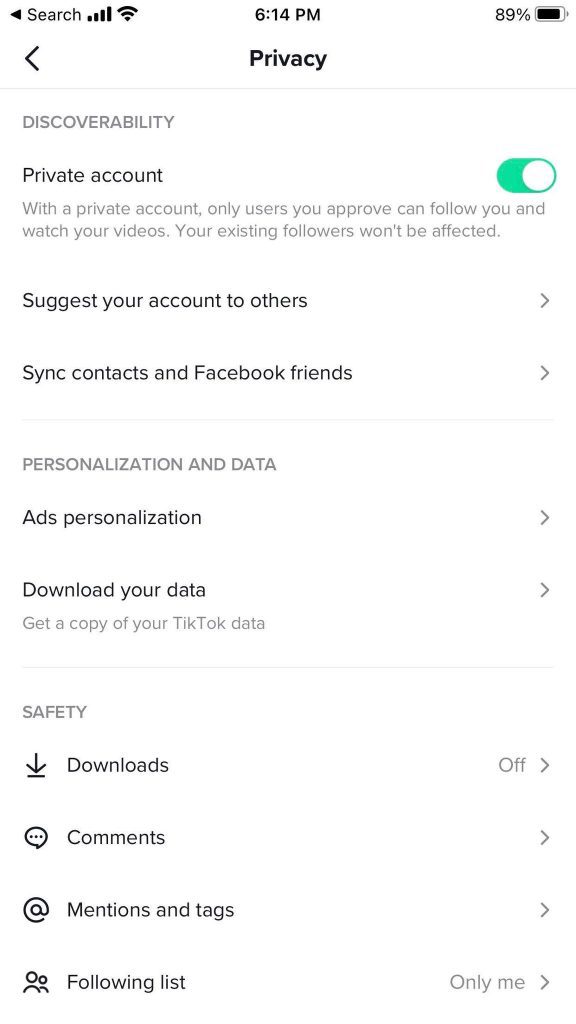 Make Account Private On TikTok