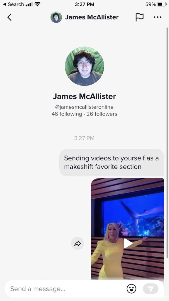 Sending TikToks To Yourself