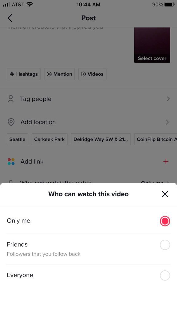 TikTok Video Visibility Settings