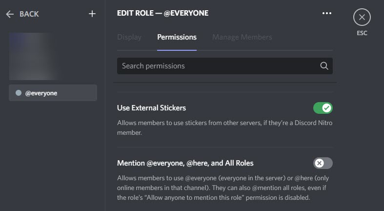 Disable Mention Everyone Here And All Roles Discord