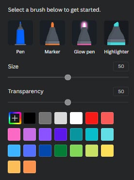 Drawing Tool Options Canva