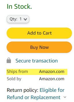 Ships From Amazon