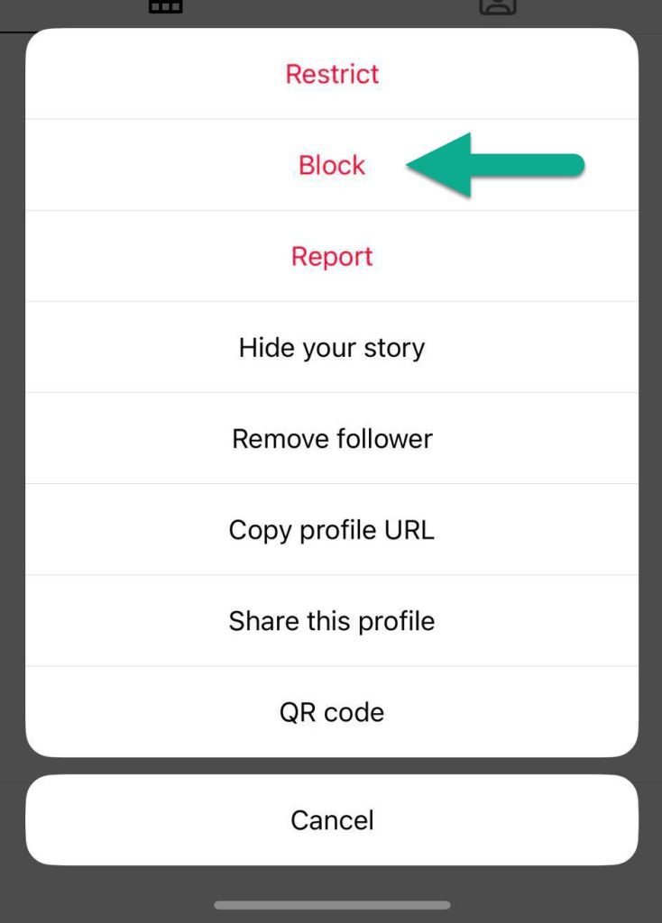 Block Button, Instagram