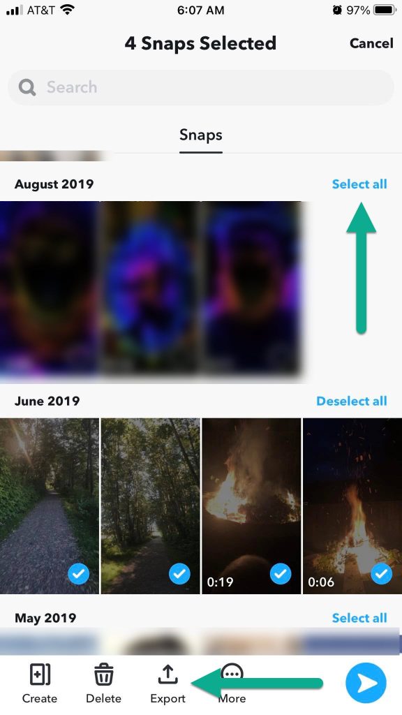 Bulk Export Memories Snapchat