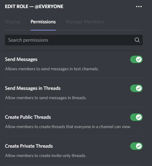 Edit Thread Permissions Discord