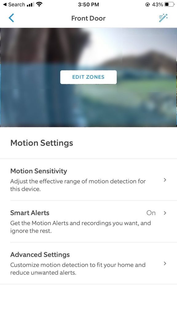 Edit Motion Zones Ring Camera