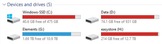 Devices And Drives List, Windows