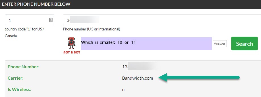 Phone Carrier Lookup