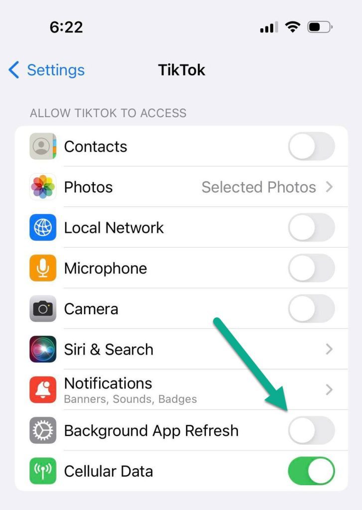 Background App Refresh, TikTok App