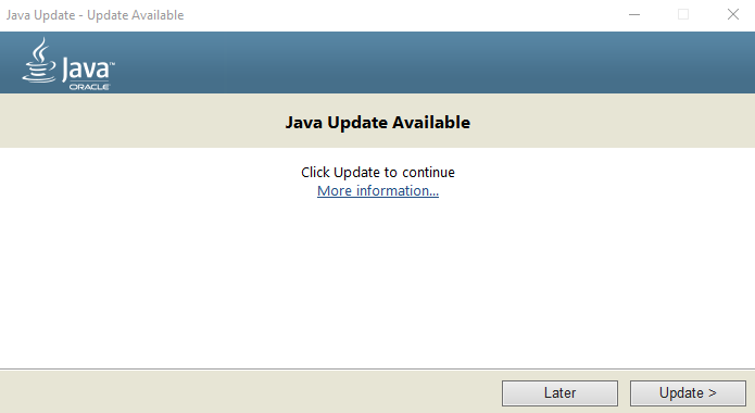 Java Update Available