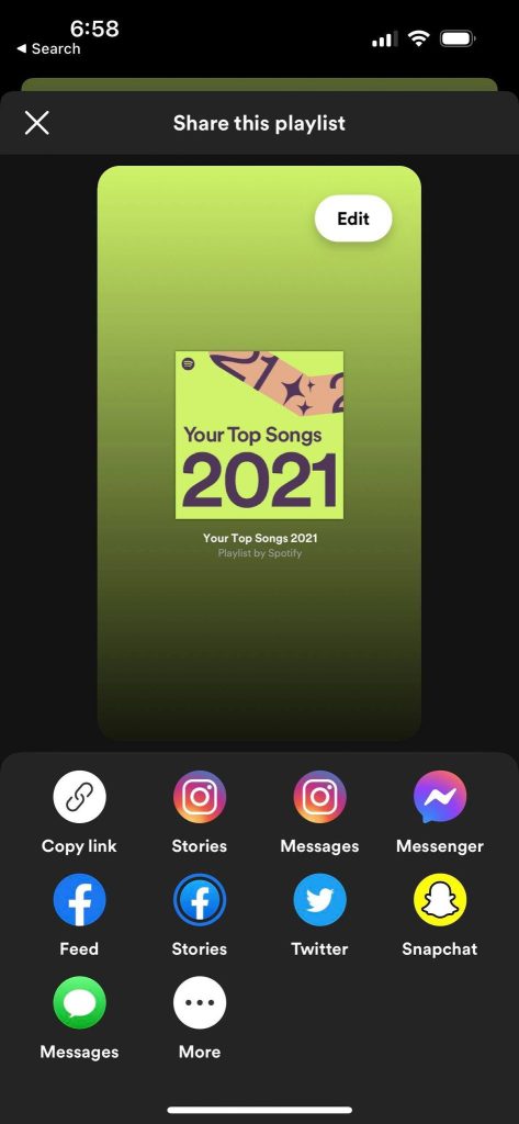 Share Playlist, Spotify Mobile App