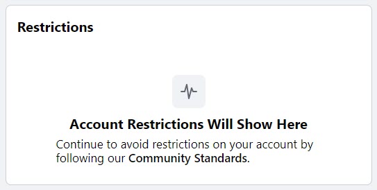 Account Restrictions, Facebook