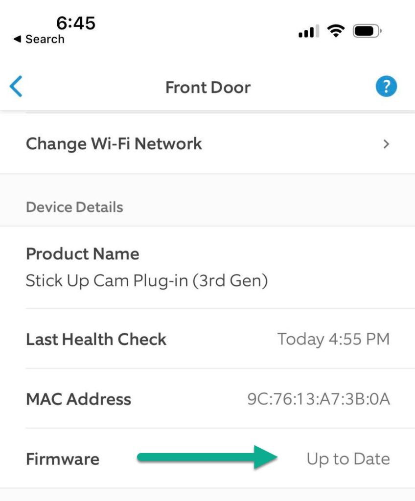 Ring App, Camera Firmware