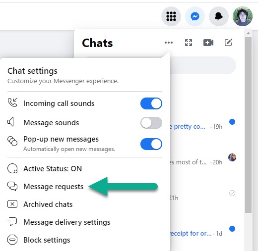 Message Requests Button, Desktop