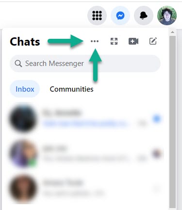 Three Dots Button, Facebook Messenger Desktop