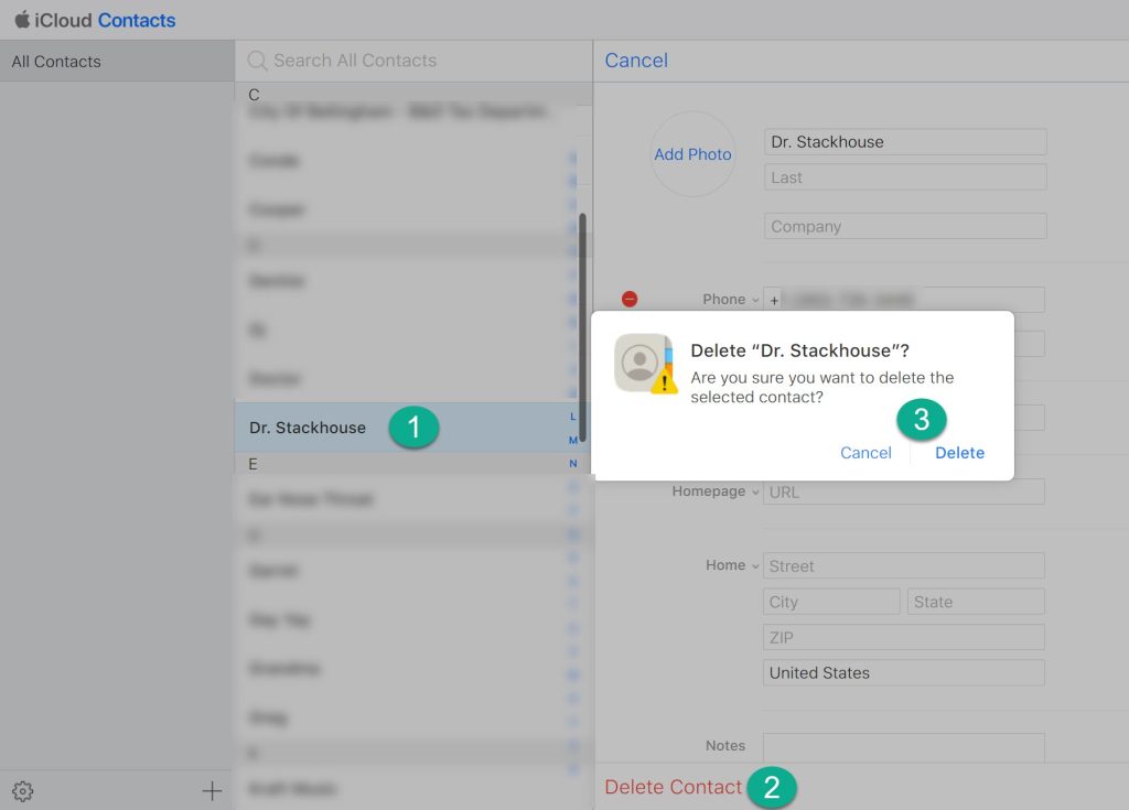 Delete Contact From iCloud