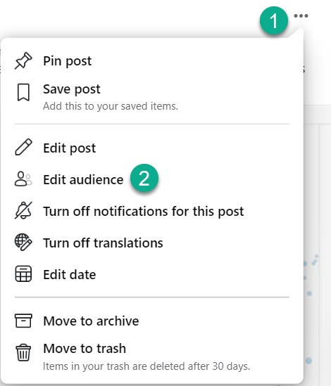 Edit Audience, Facebook Post