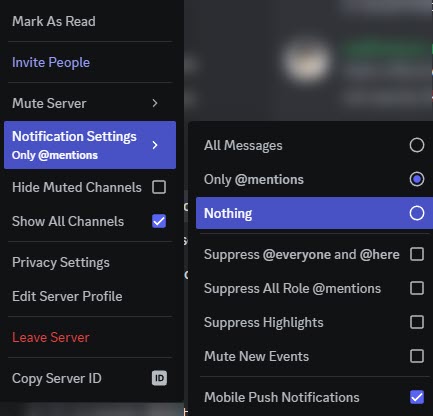 Mute Notifications Discord